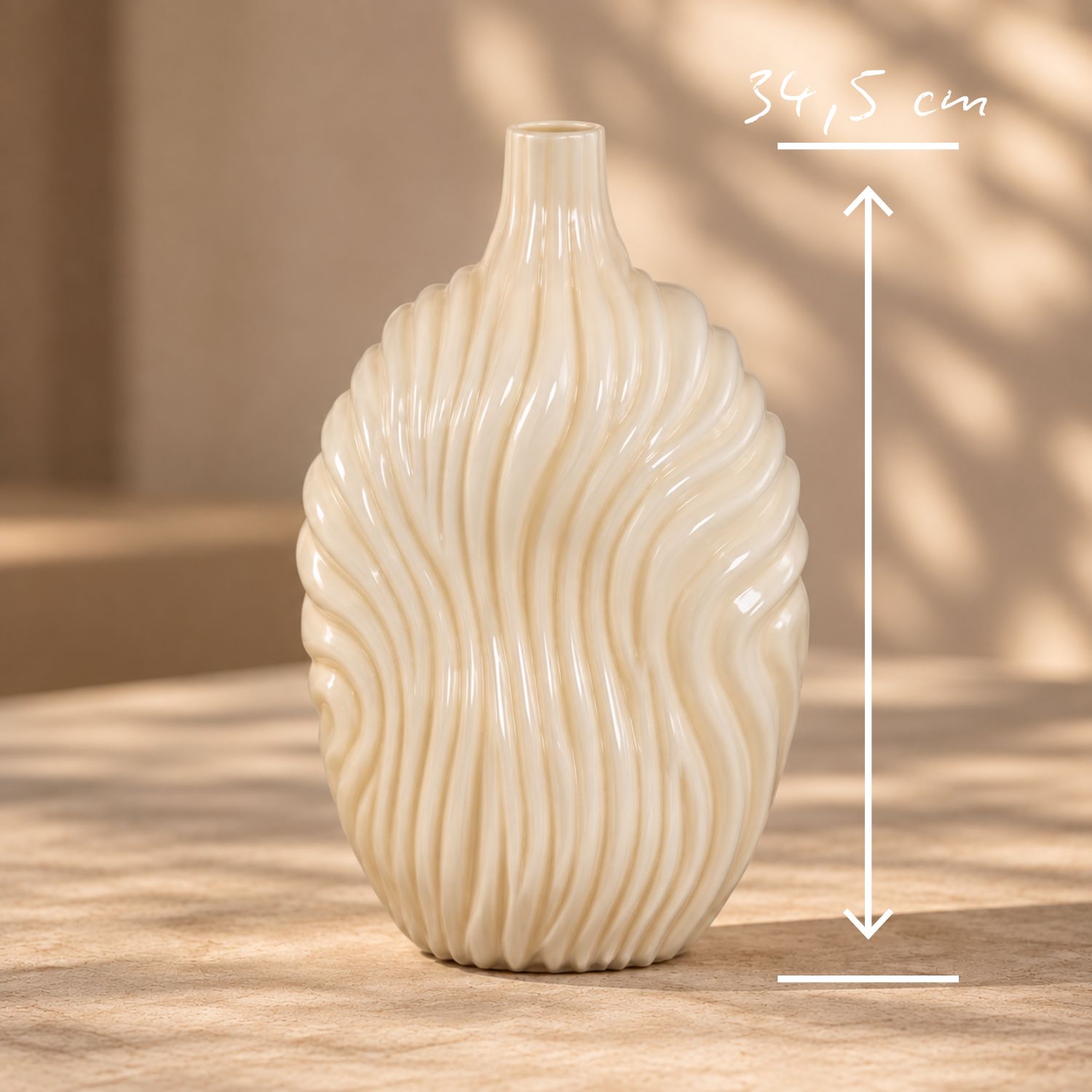 Glasvase Kelline groß - Creme