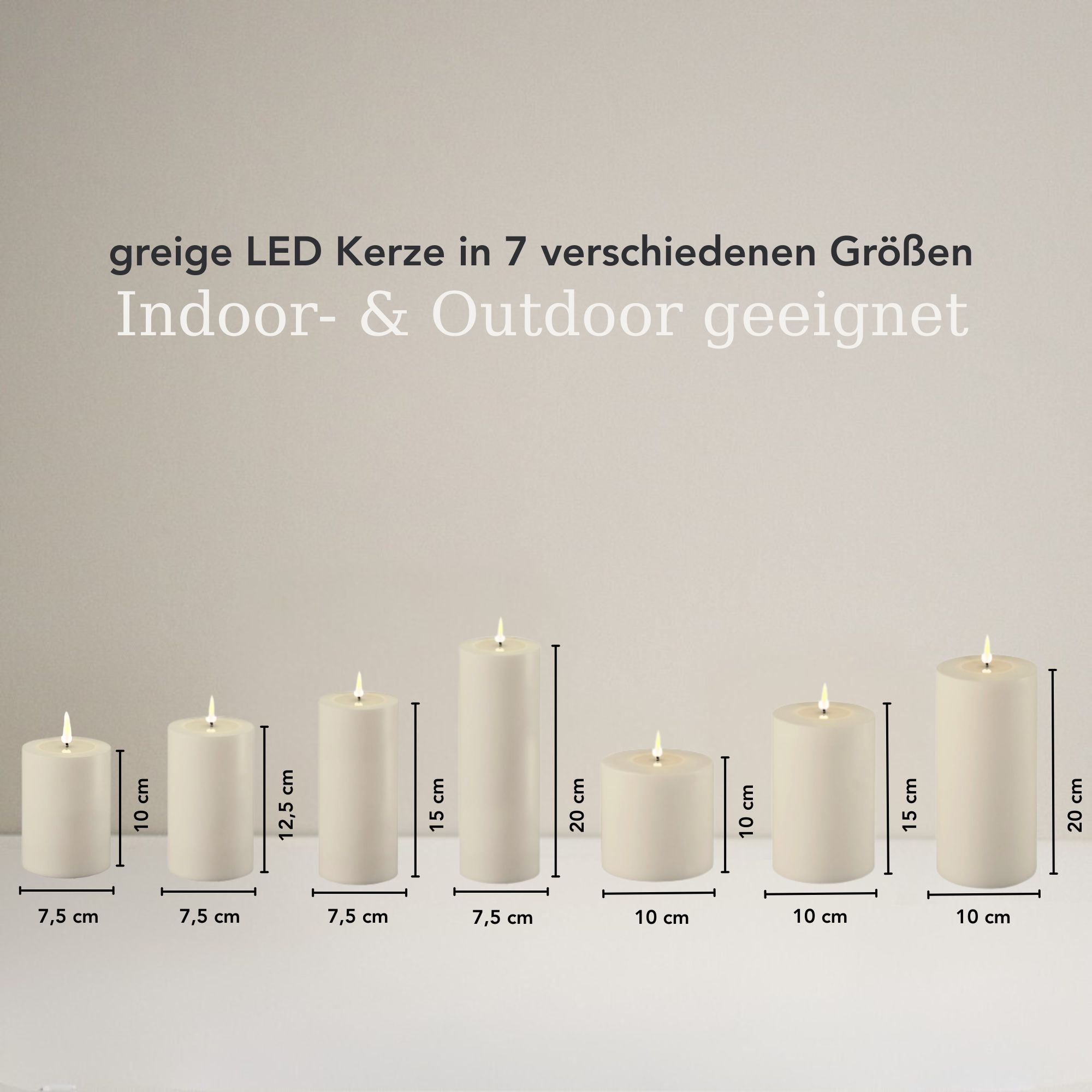 LED Stumpenkerze 7,5x12,5