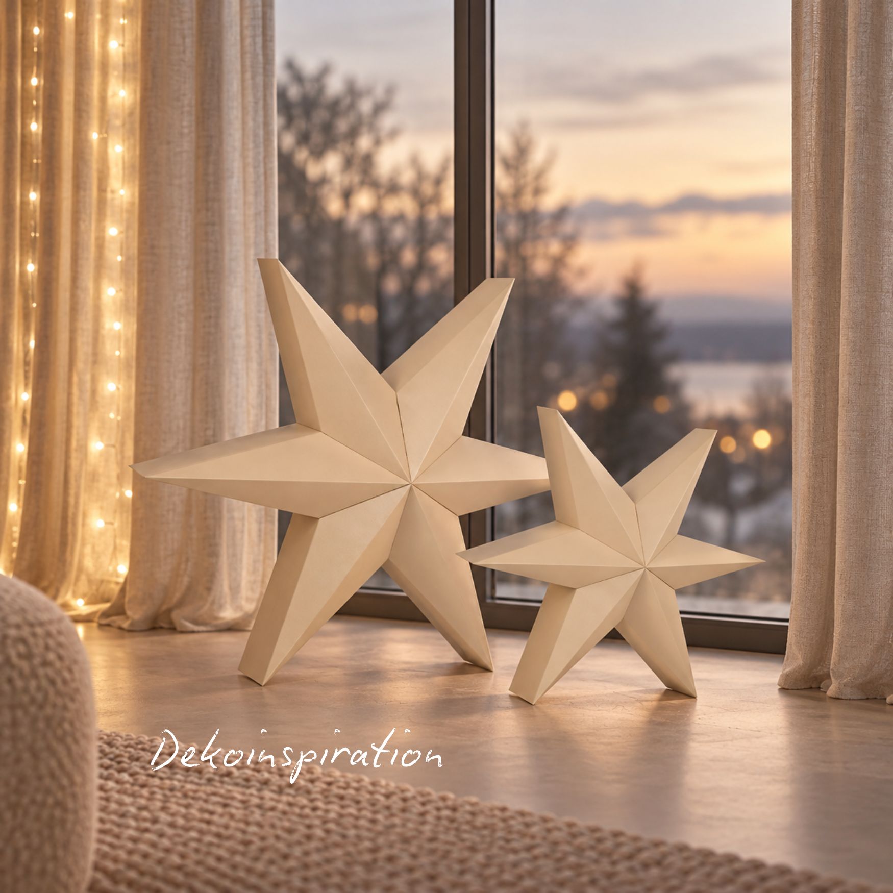 Papierstern Lumi Beige – Ø60 cm