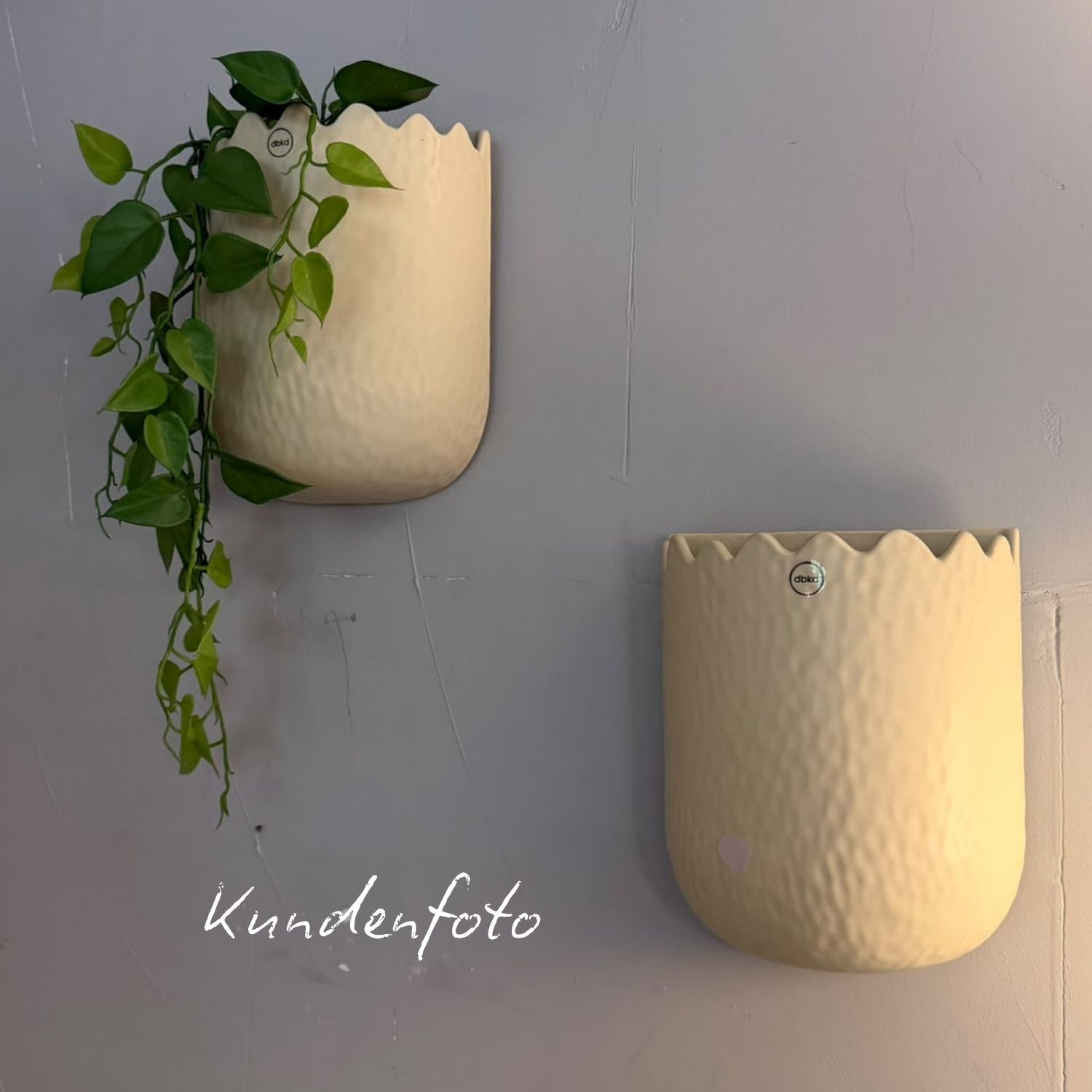 Wandtopf Flowery klein - Creme