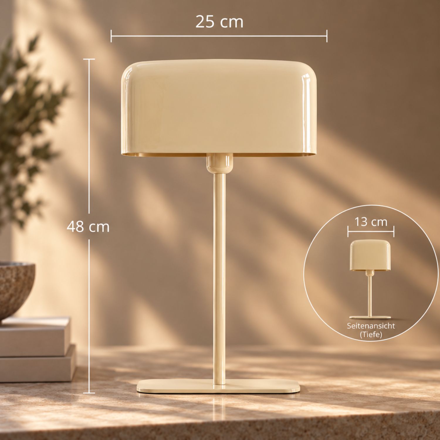 Tischleuchte Elenie groß - Beige