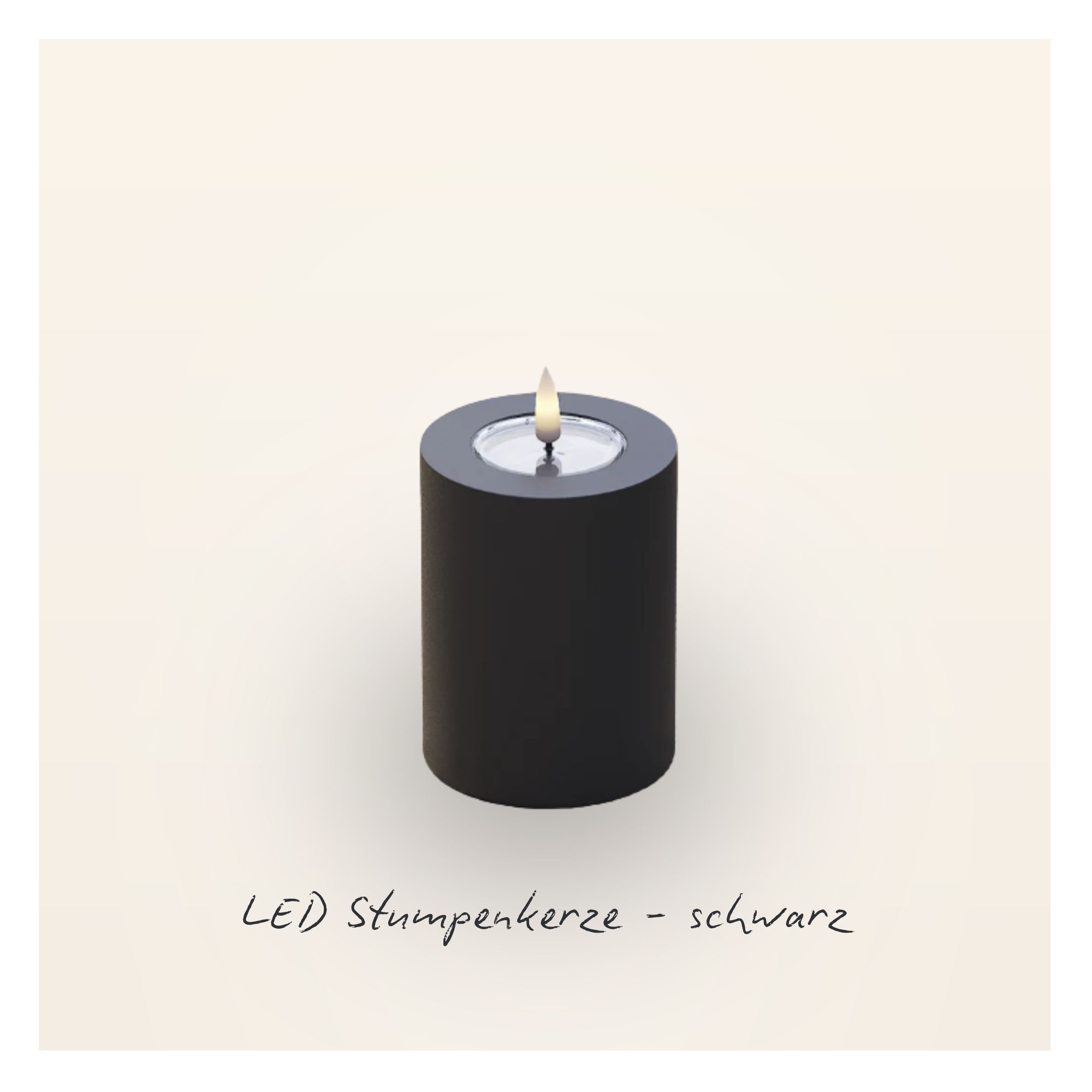 LED Stumpenkerze 7,5x10 - Schwarz