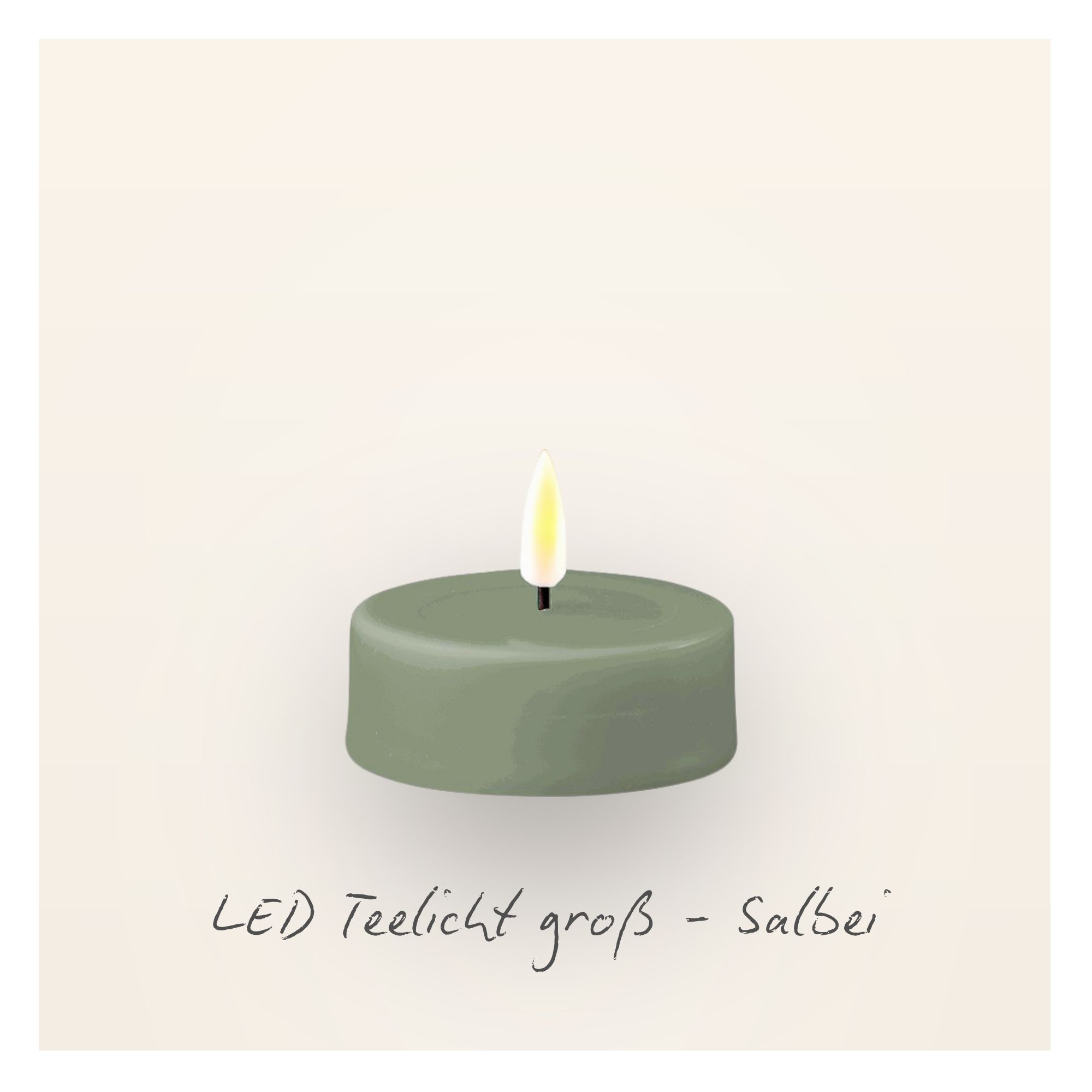 LED Teelicht groß - Salbei