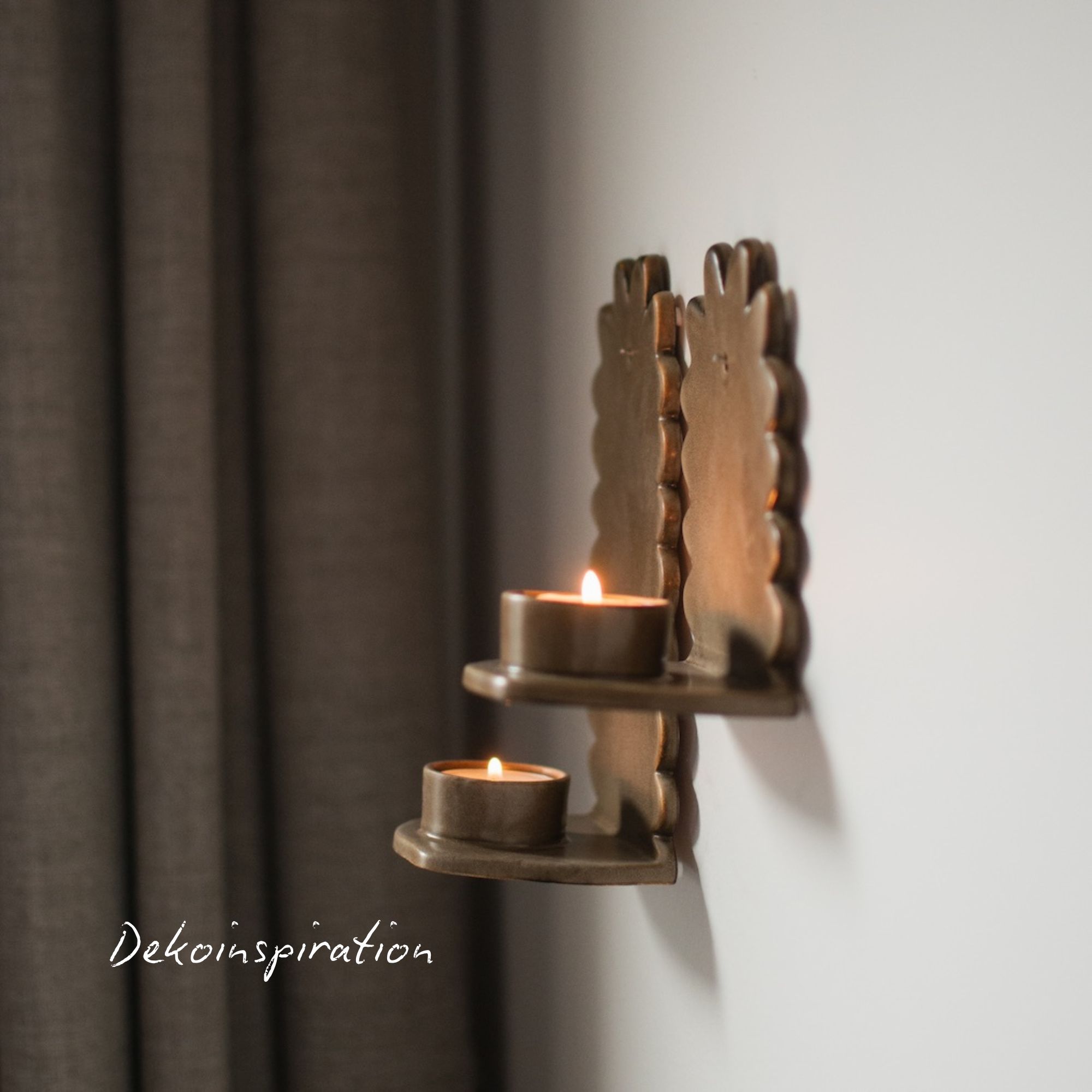 Wandkerzenhalter Flowery Wall Candle groß - Beige