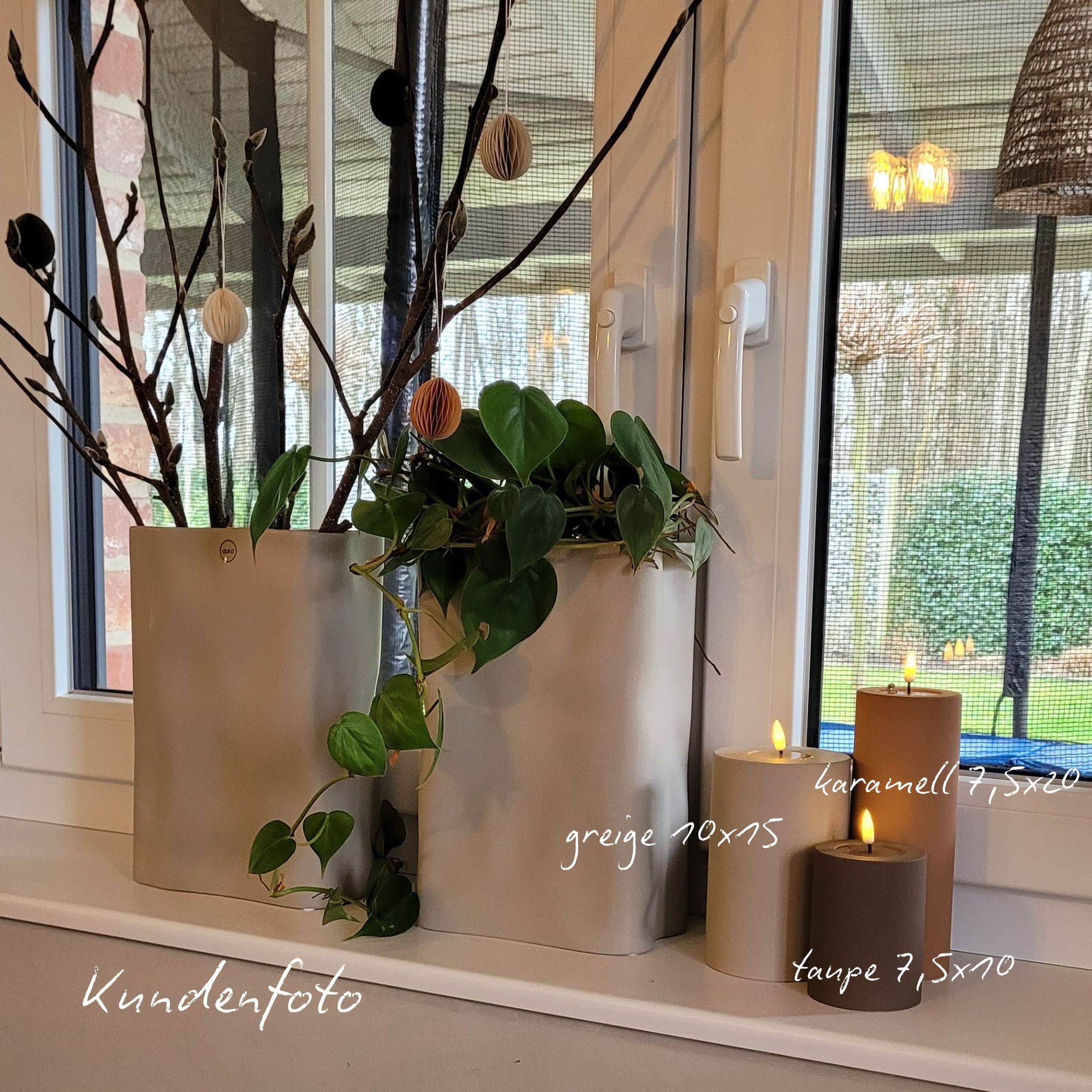 LED Stumpenkerze 7,5x20 - Karamell