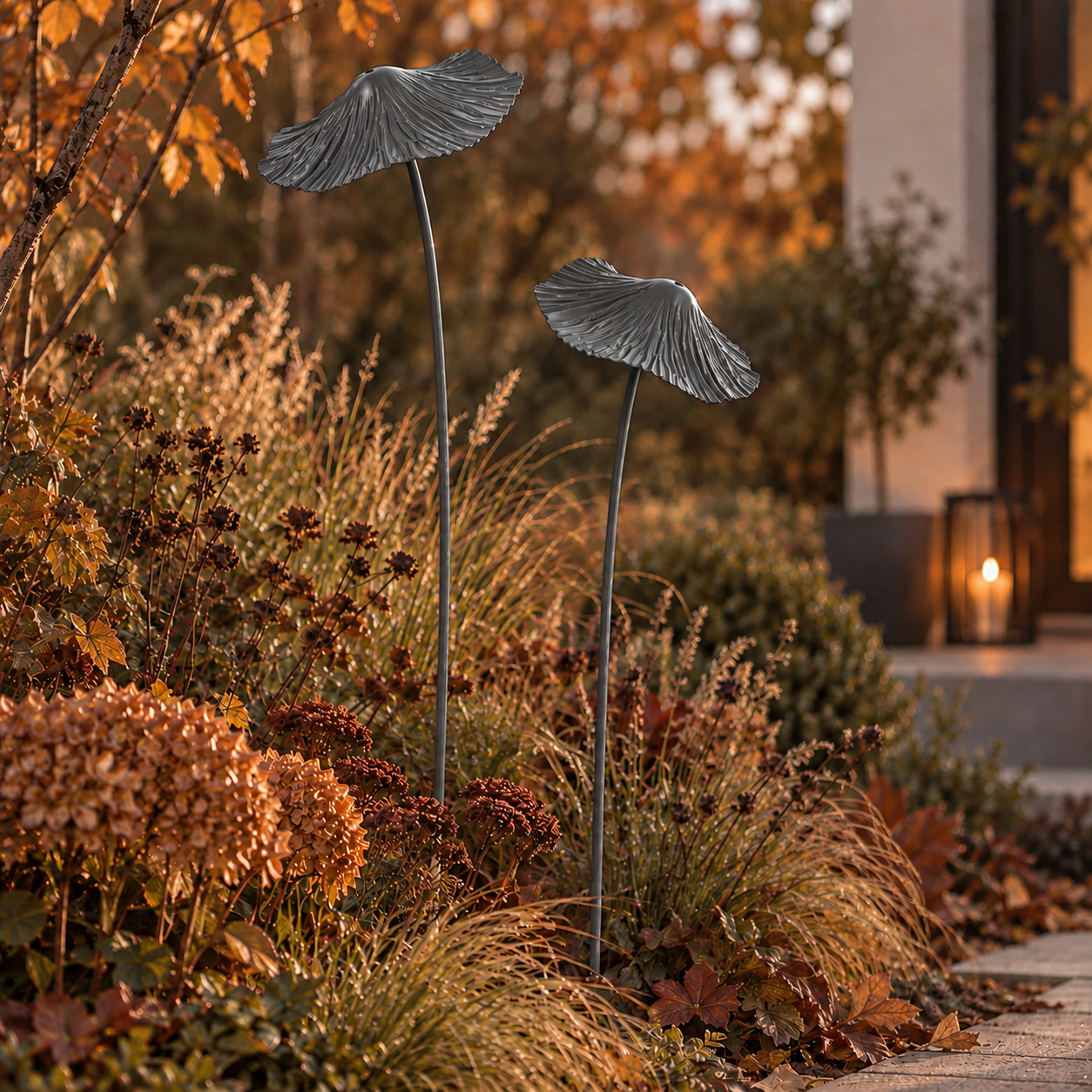 Gartenstecker Pilz klein - Grau