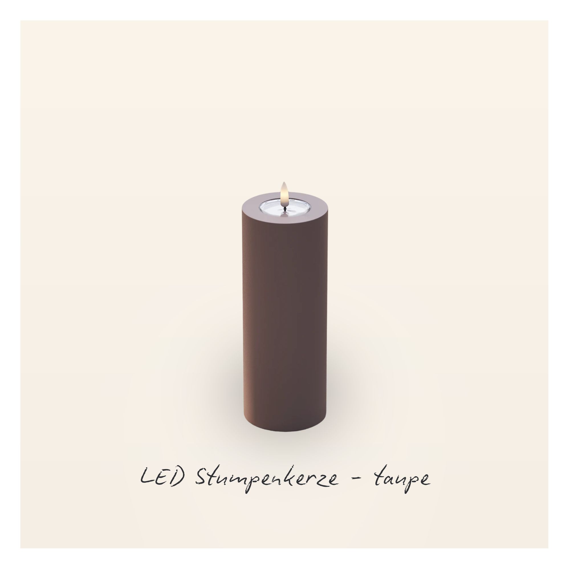 LED Stumpenkerze 7,5x20 - Taupe