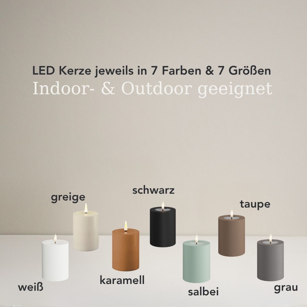 LED Stumpenkerze 7,5x10 - Weiß