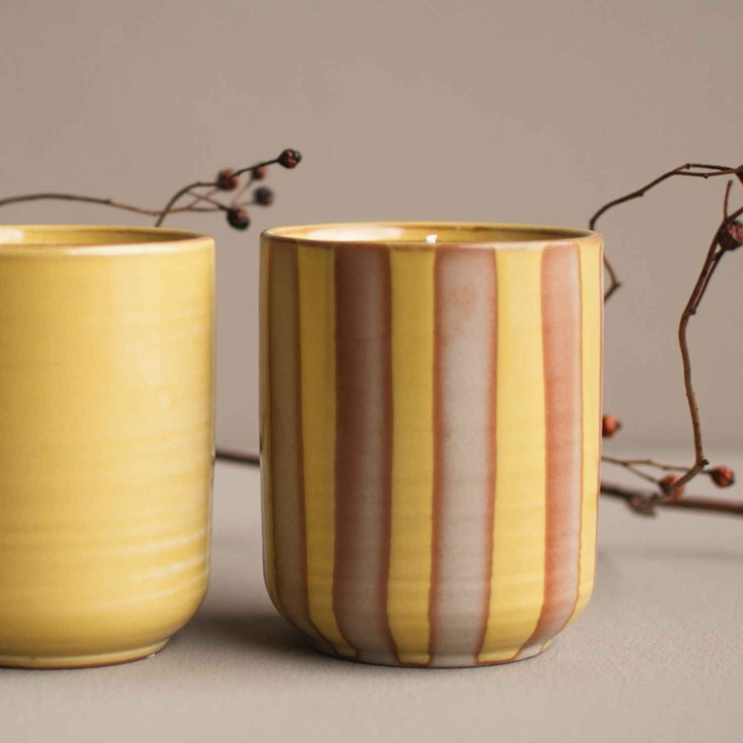 Duftkerze Burn - Stripe Yellow