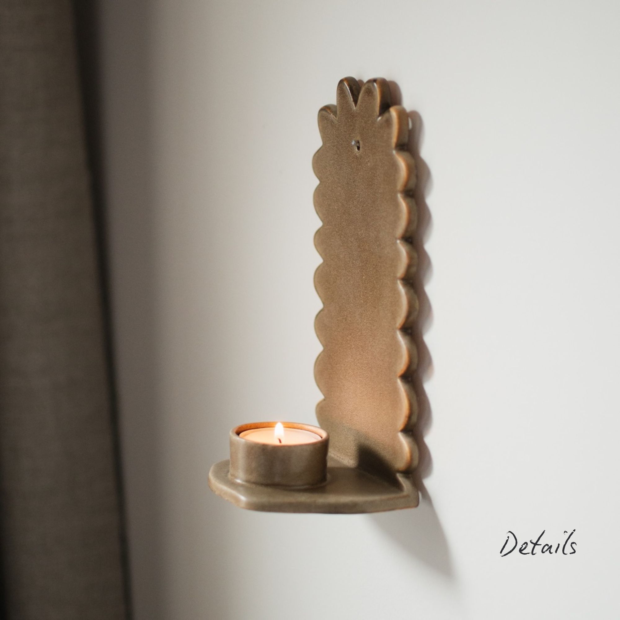 Wandkerzenhalter Flowery Wall Candle groß - Beige