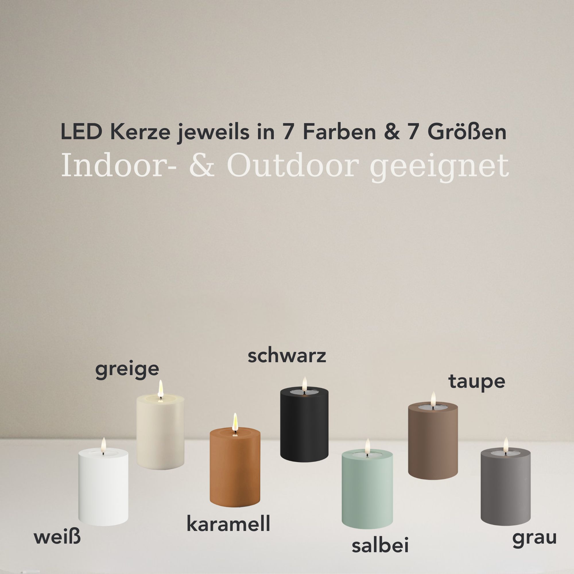 LED Stumpenkerze 7,5x20 - Karamell