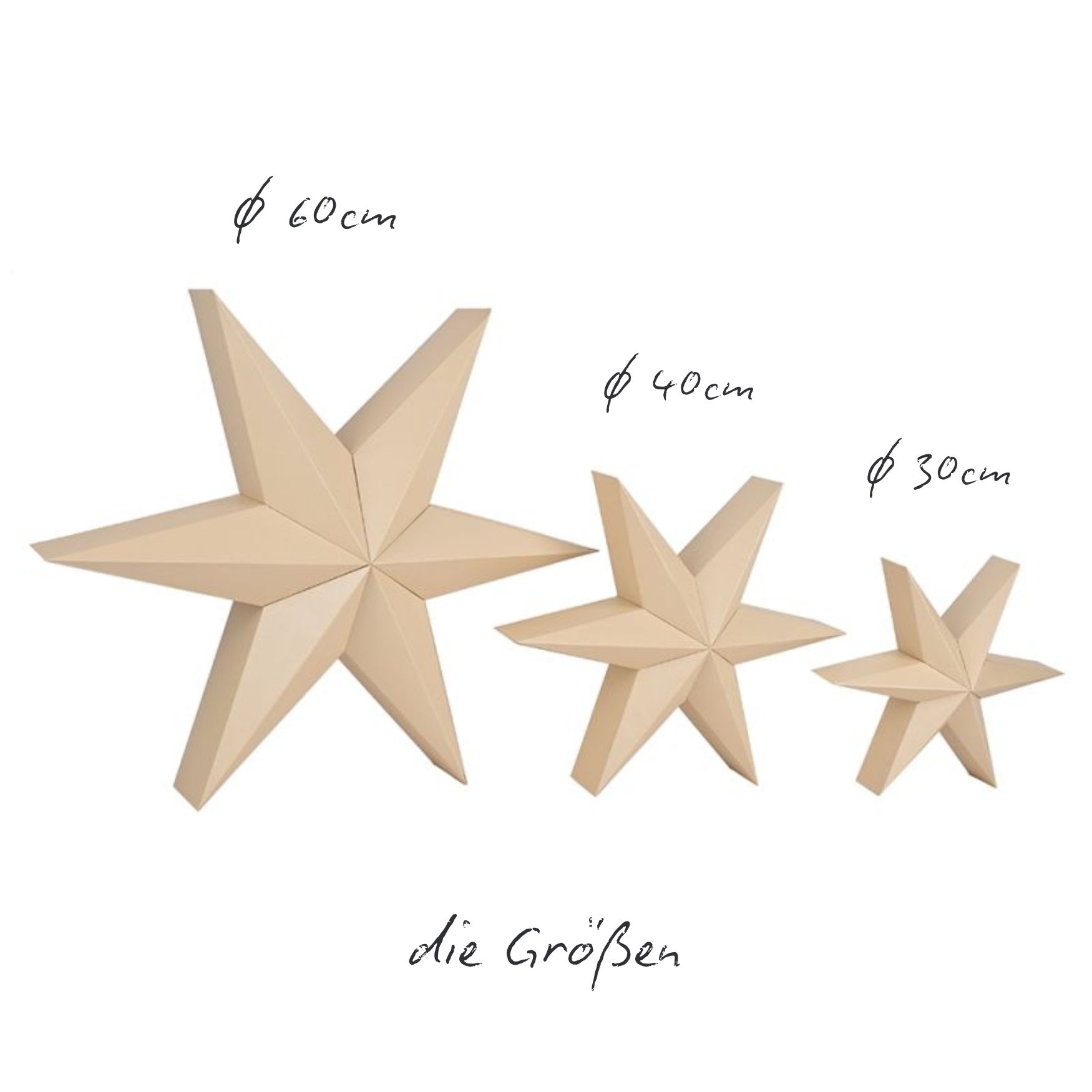 Papierstern Lumi Beige – Ø30 cm