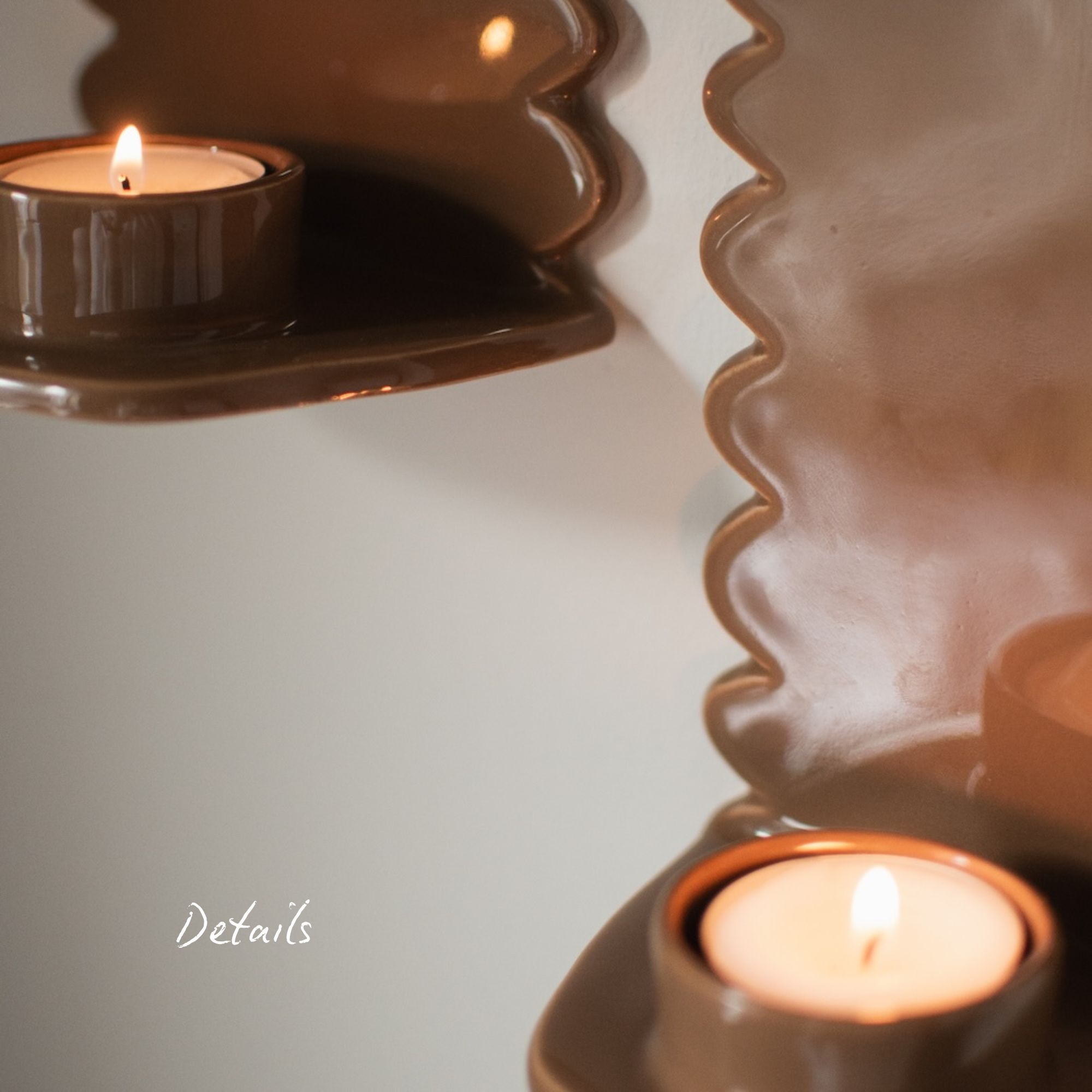 Wandkerzenhalter Flowery Wall Candle groß  - Shiny Nougat