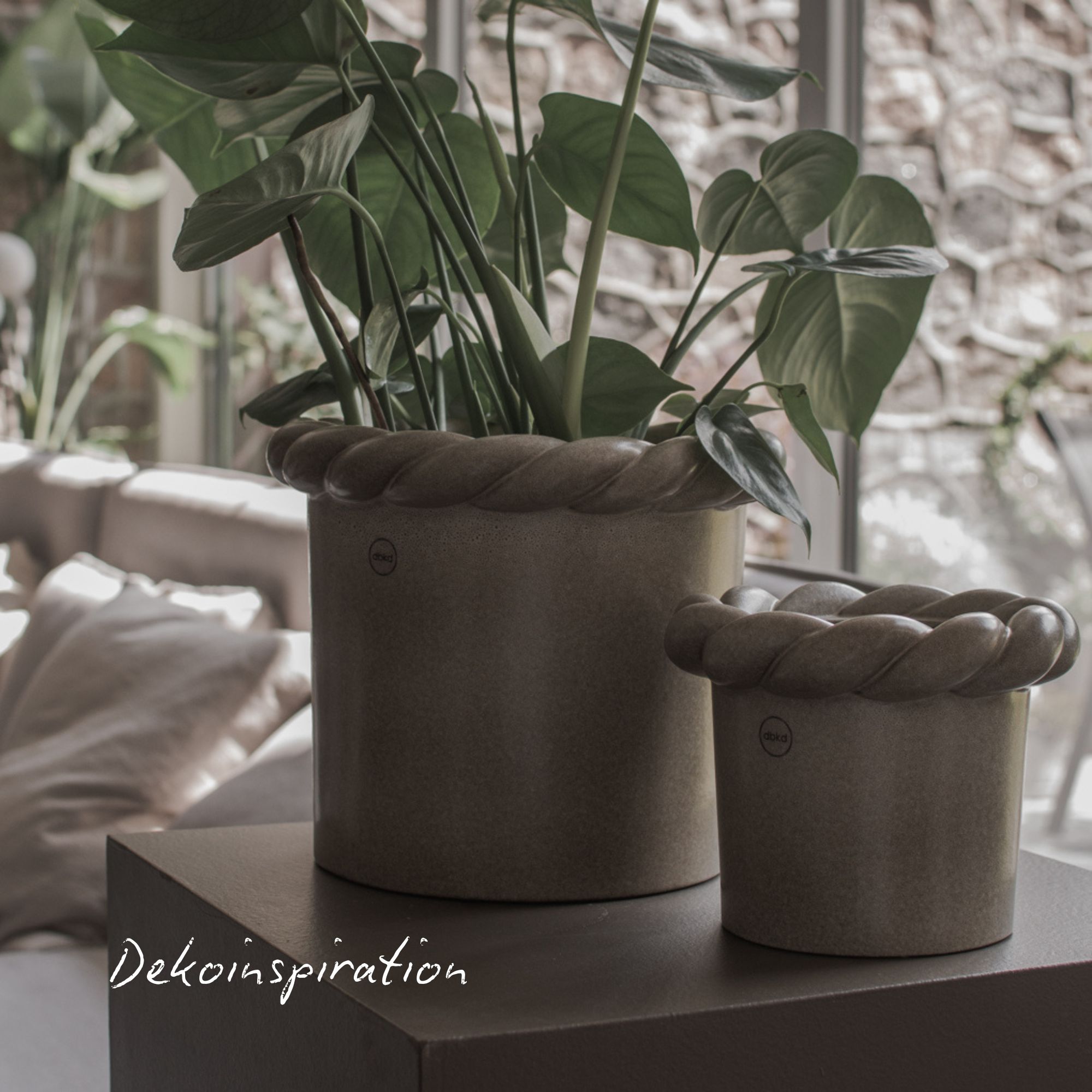 Topf Twine groß - Beige