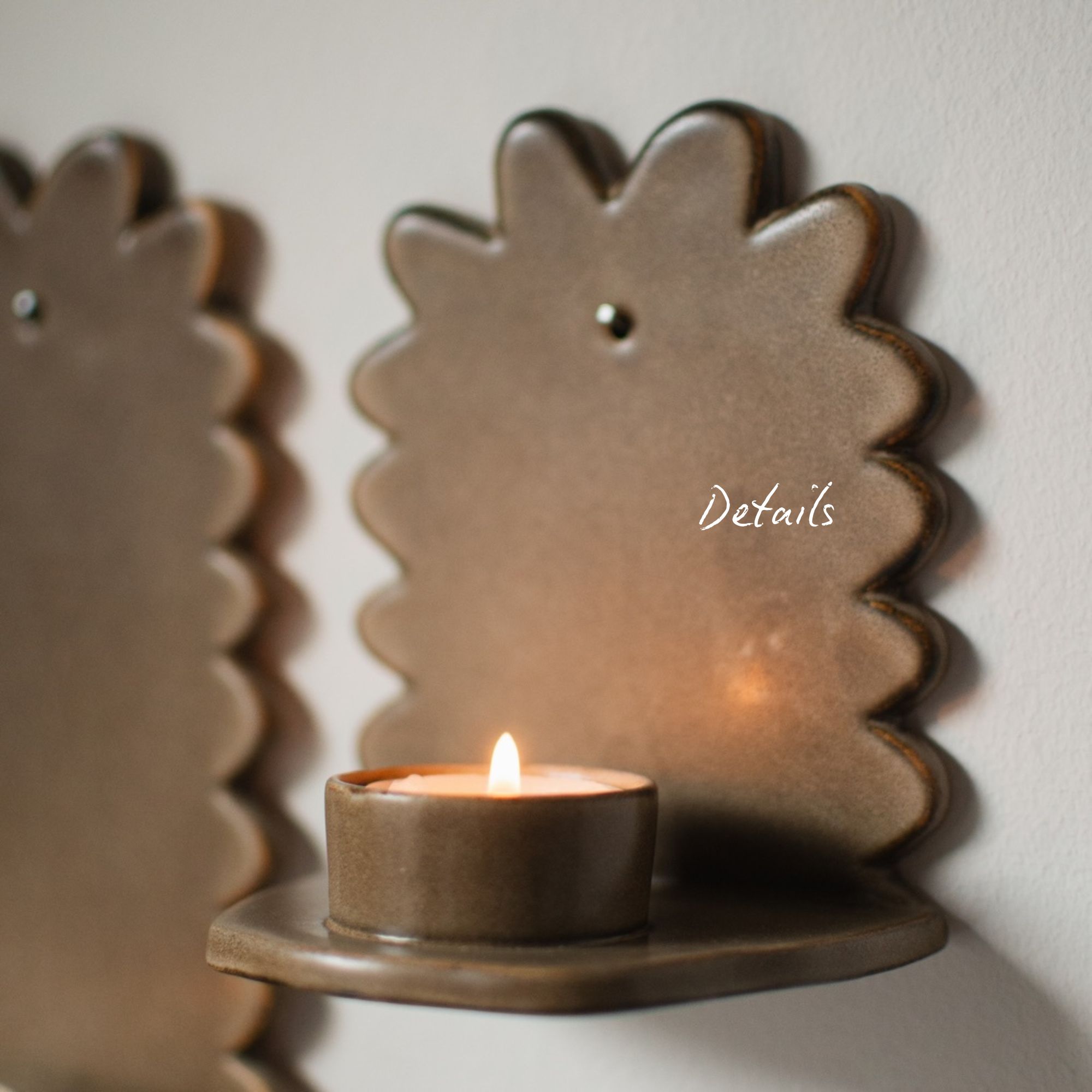 Wandkerzenhalter Flowery Wall Candle klein - Beige