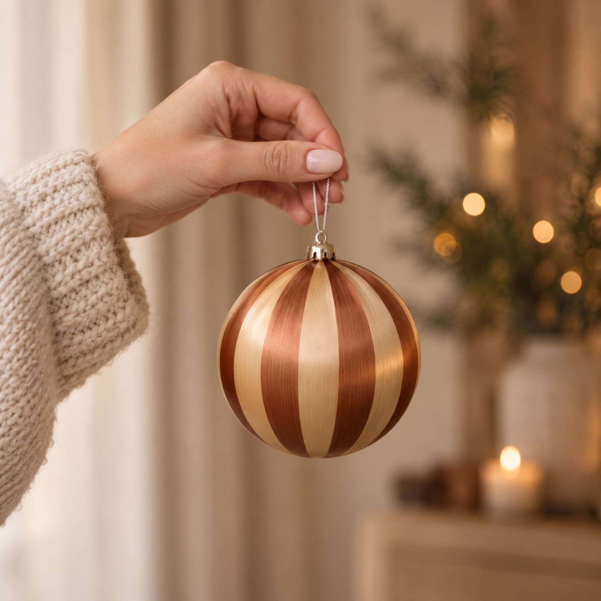 Weihnachtskugel Smilla - Braun & Beige