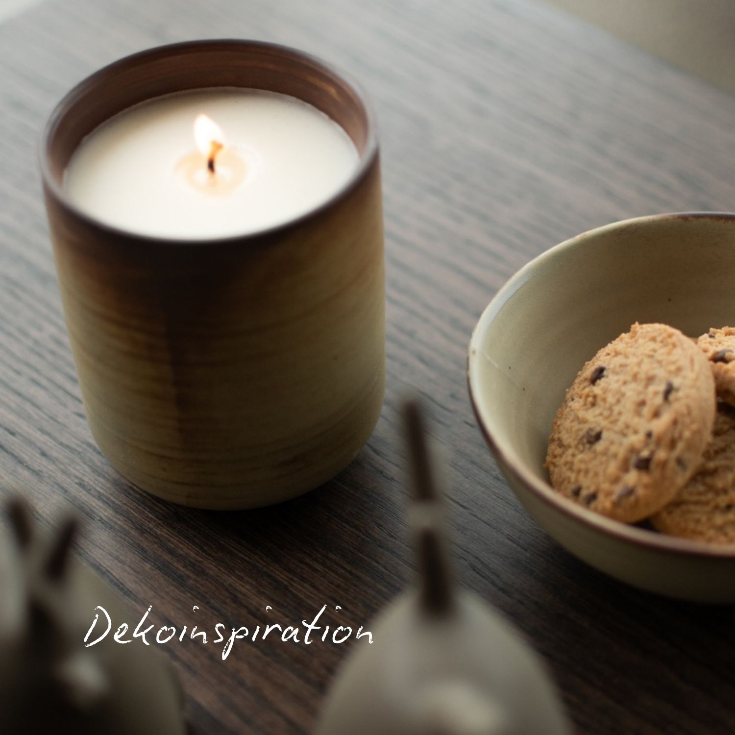 Duftkerze Burn - creme/brown