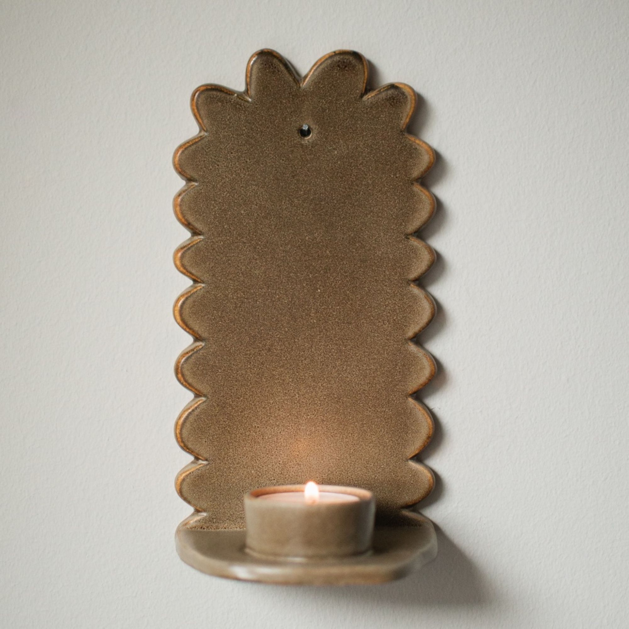 Wandkerzenhalter Flowery Wall Candle groß - Beige