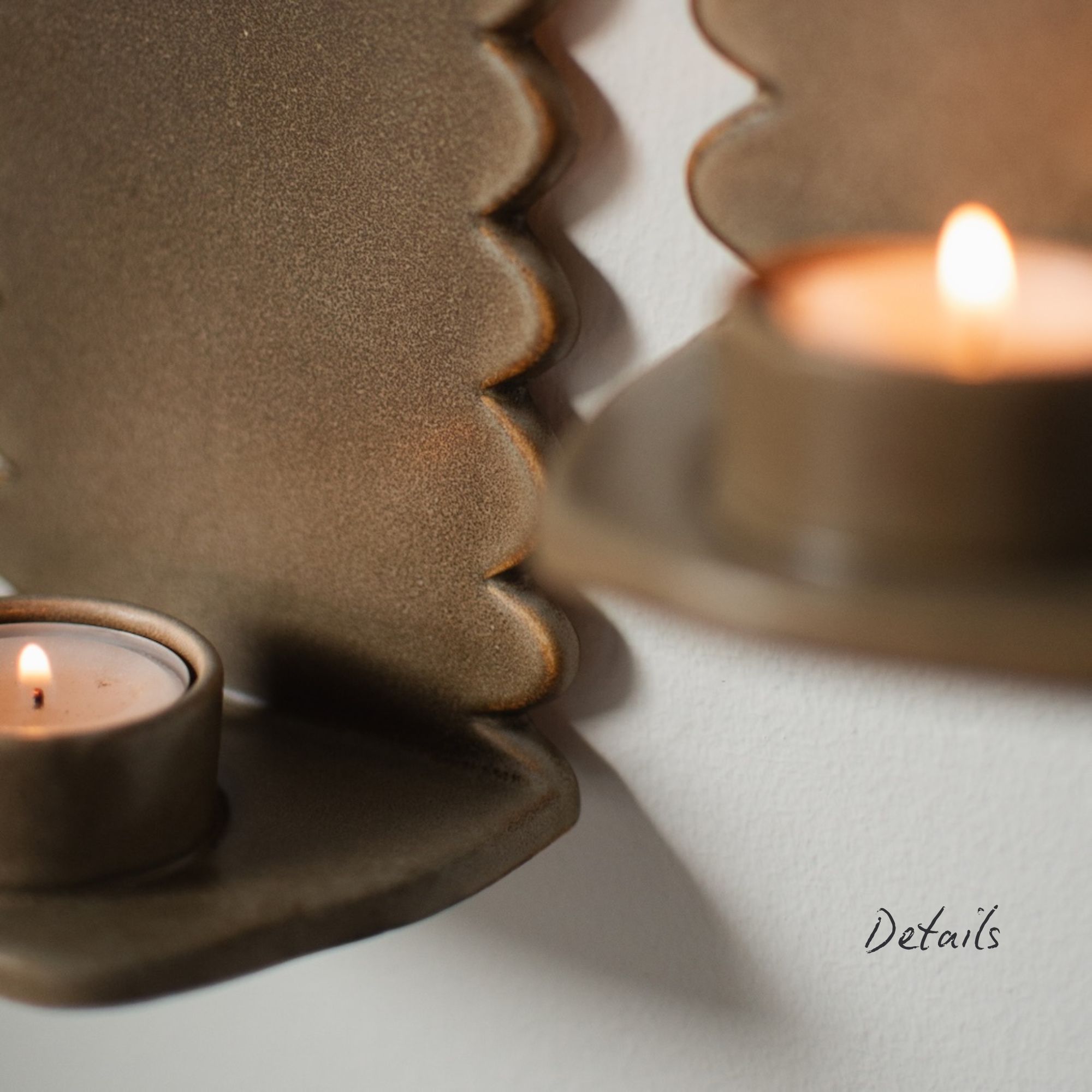 Wandkerzenhalter Flowery Wall Candle groß - Beige
