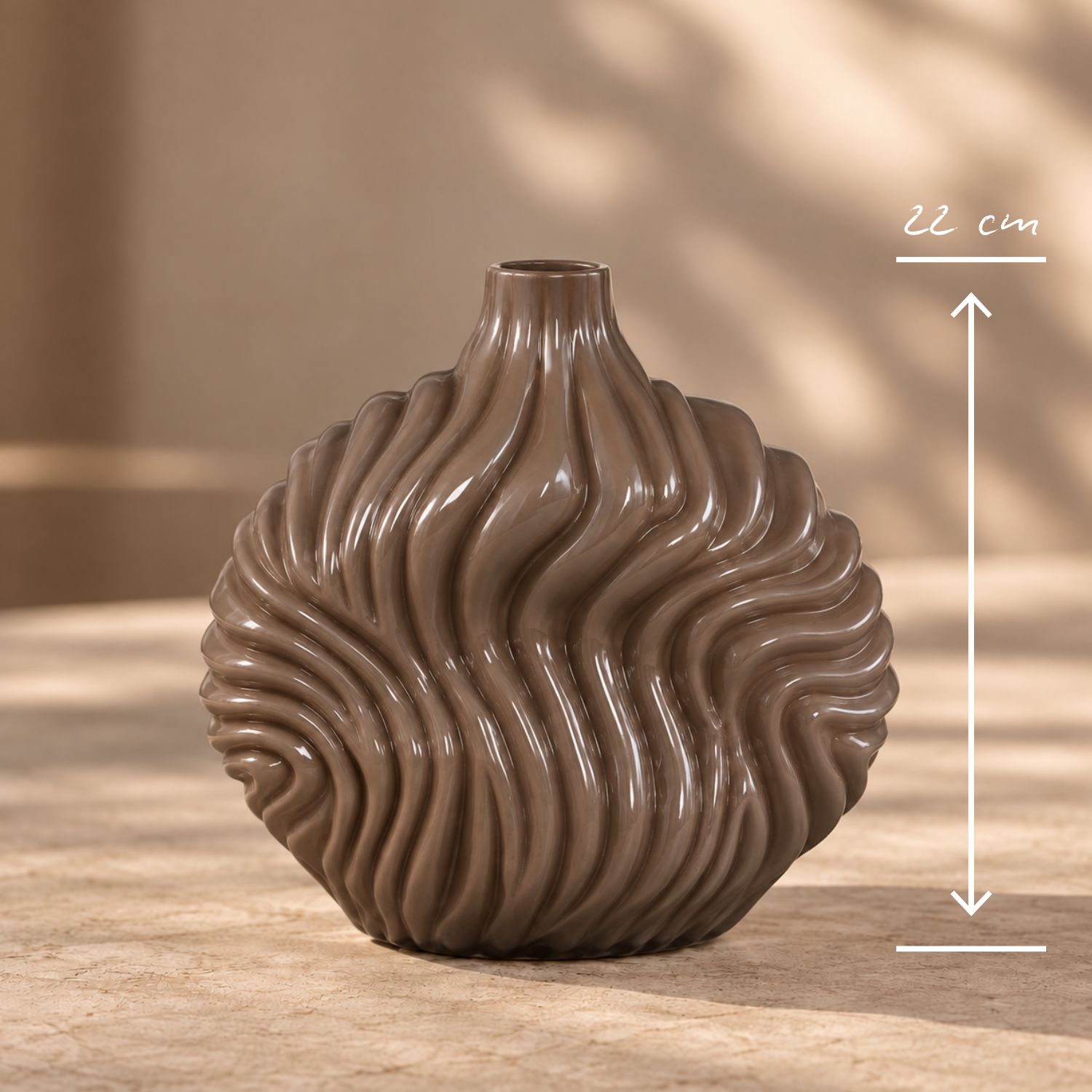 Glasvase Kelline klein - Taupe