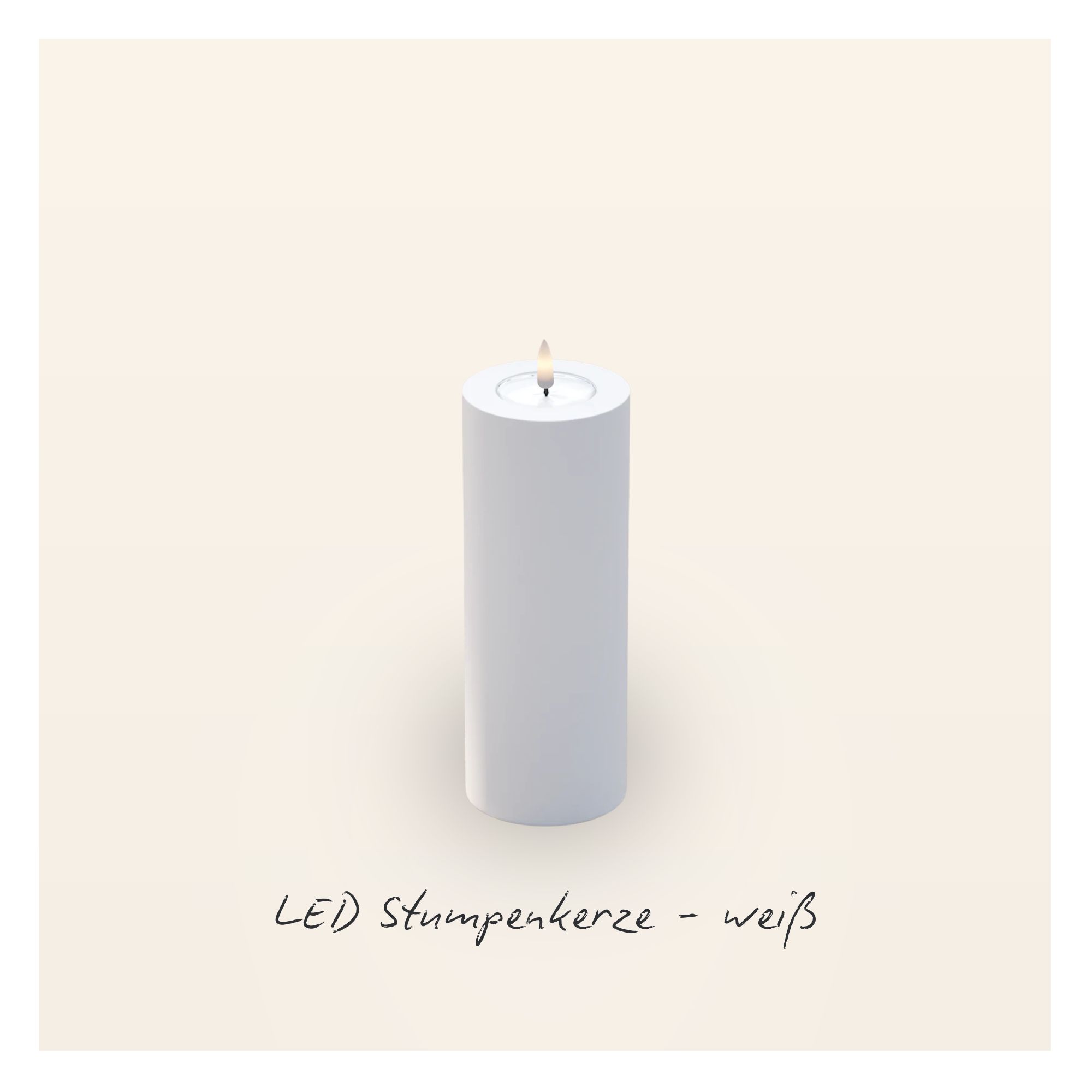 LED Stumpenkerze 7,5x20 - Greige