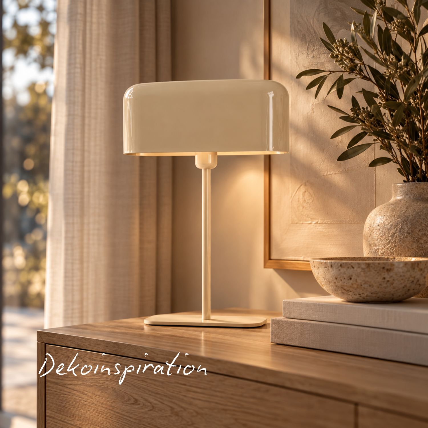 Tischleuchte Elenie groß - Beige