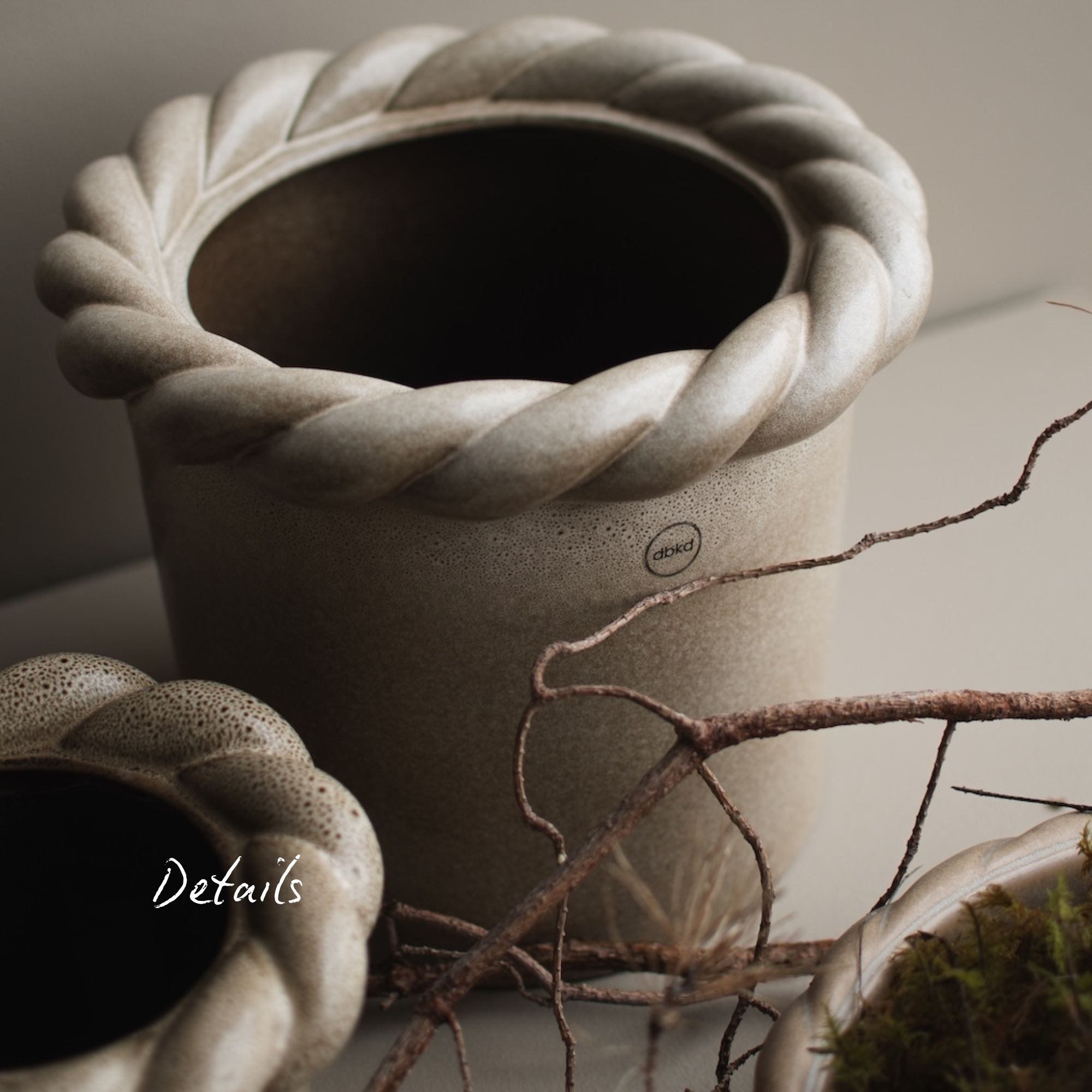 Topf Twine groß - Beige