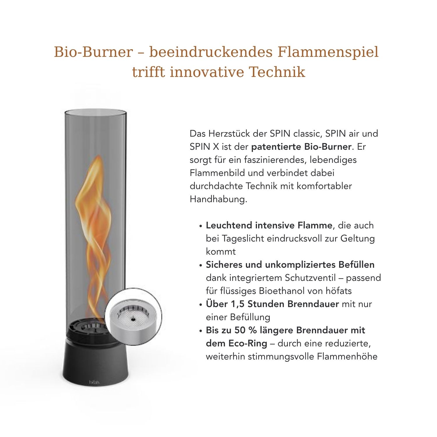 Tischfeuer SPINair 900 - All Black