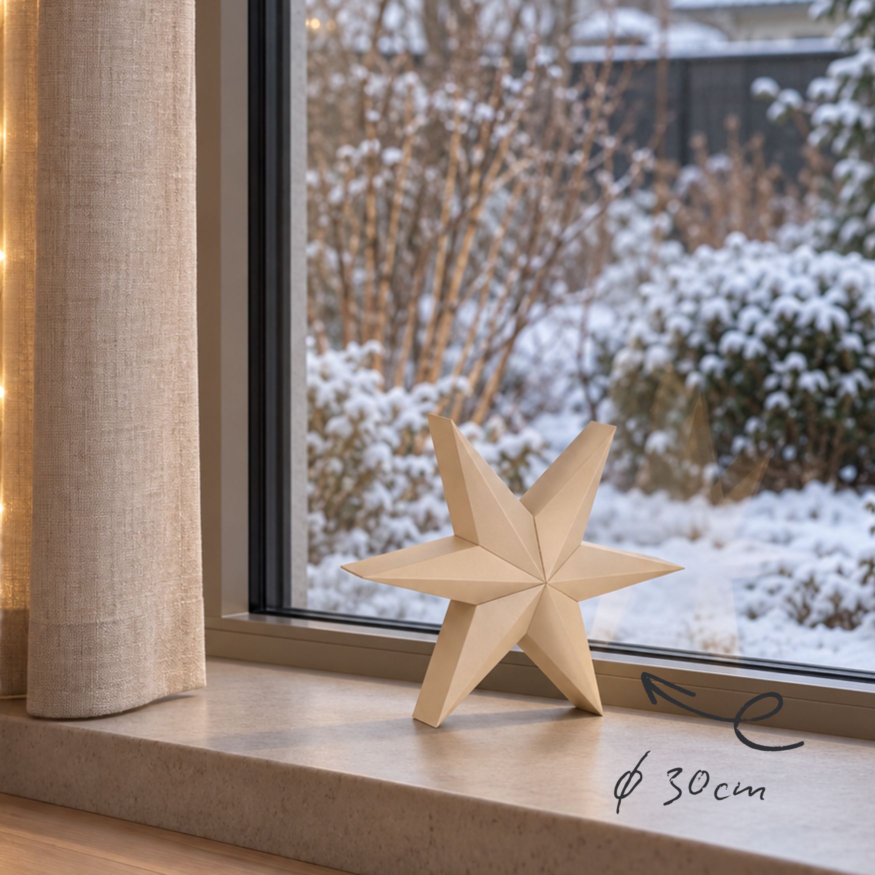 Papierstern Lumi Beige – Ø30 cm